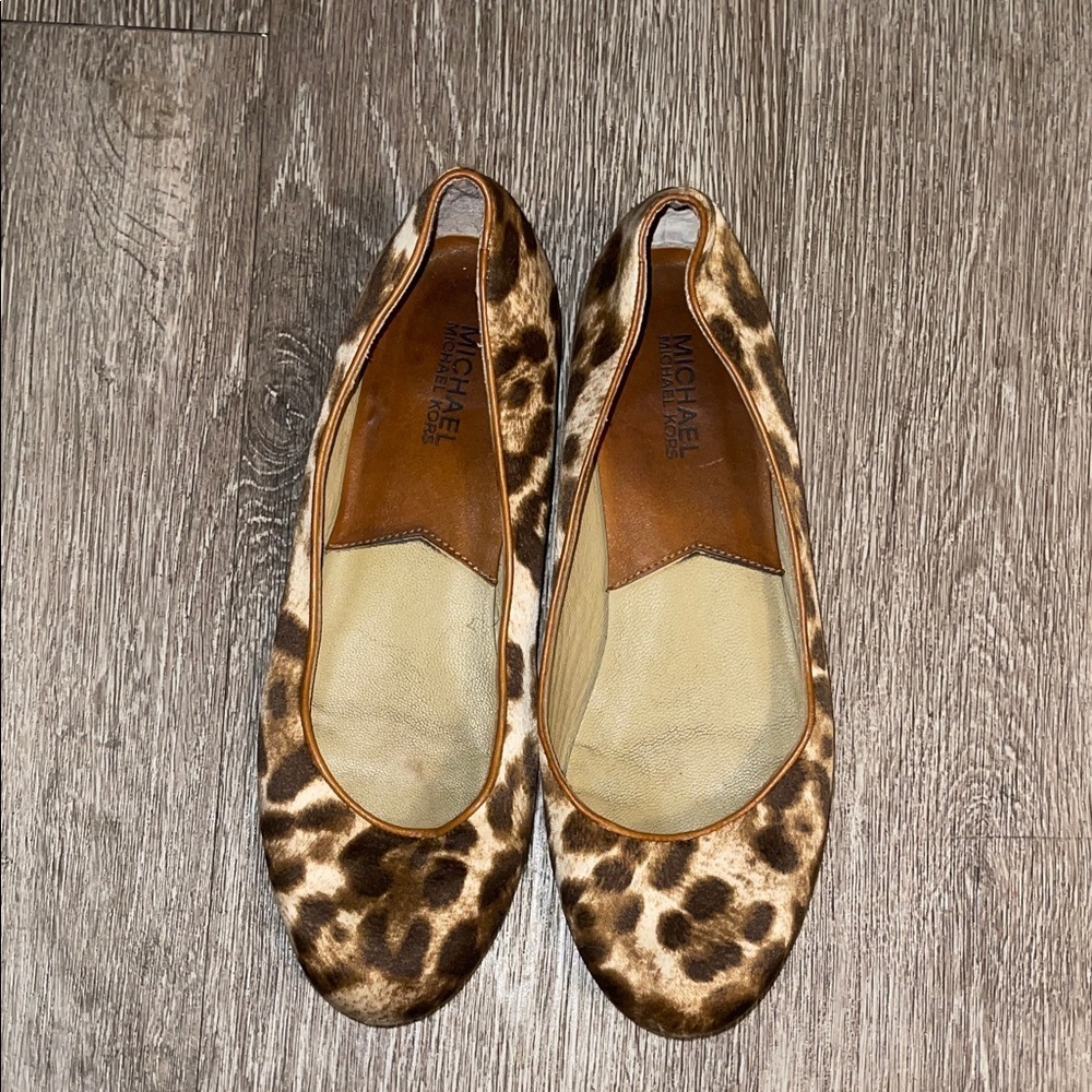 Michael Kors Animal Print ballet Flats leopard size 8 m casual business